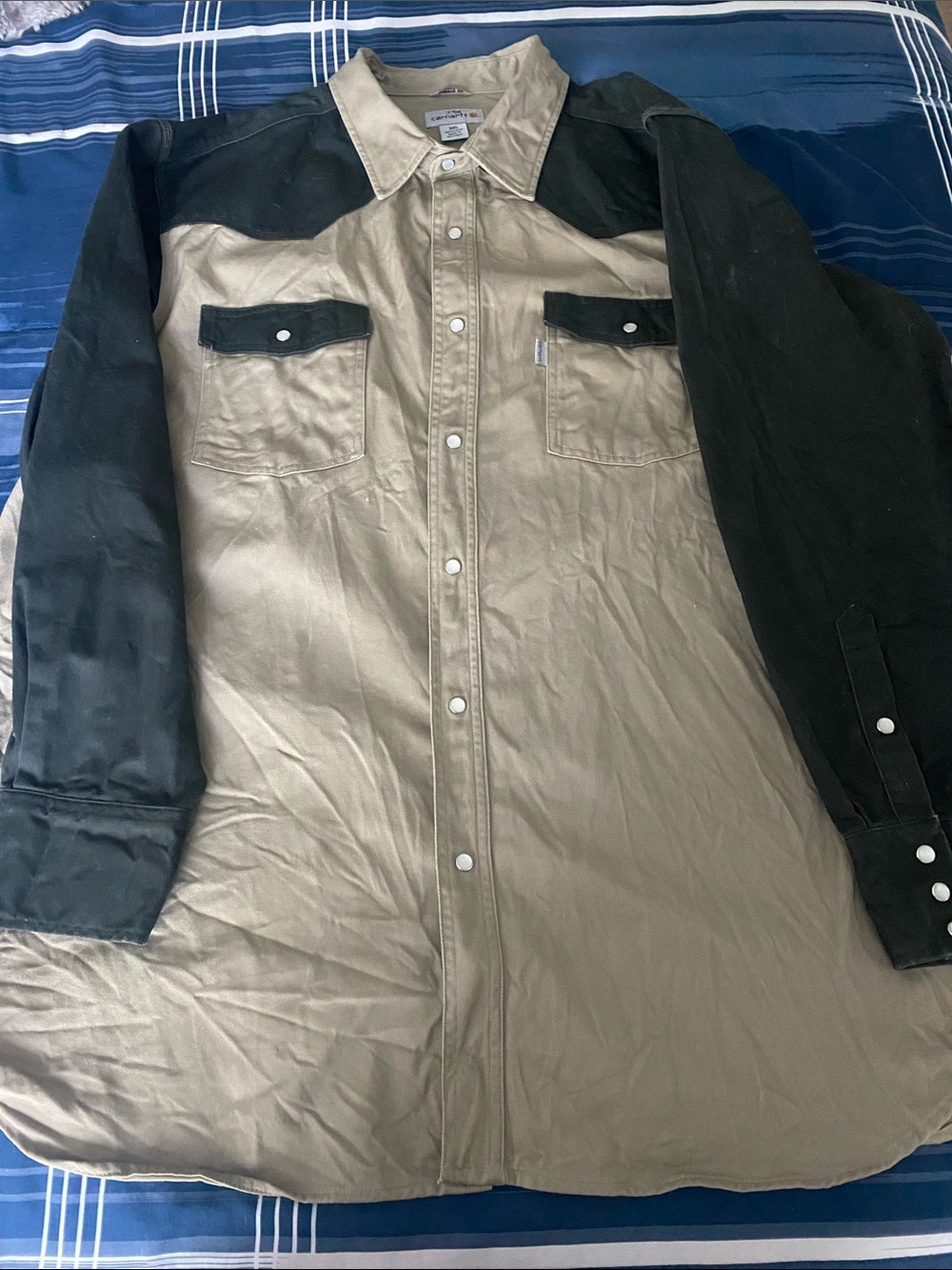 Carhartt Two-Tone Workshirt Jacket - Black & Tan